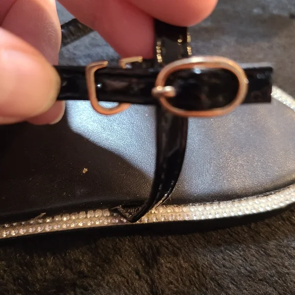 Black sandals with Rhinestones Size 9.5 (125) - Picture 4 of 5